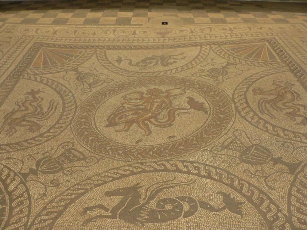 The famous mosaic at Fishbourne Roman Palace