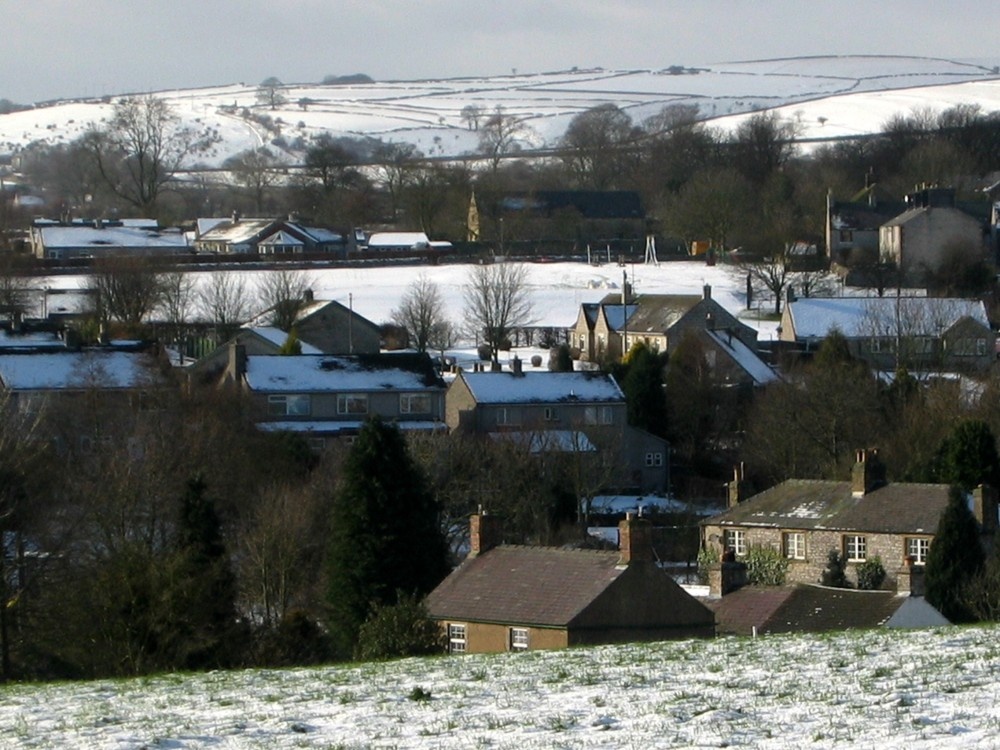 Peak district village, Great Longstone. in the snow