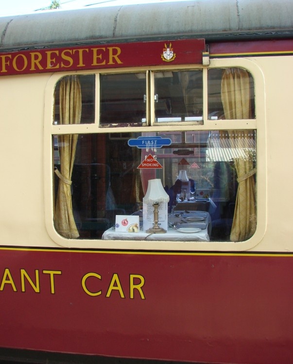 A working First Class Restaurant Car on the Great Central Railway, Loughborough, Leicestershire.