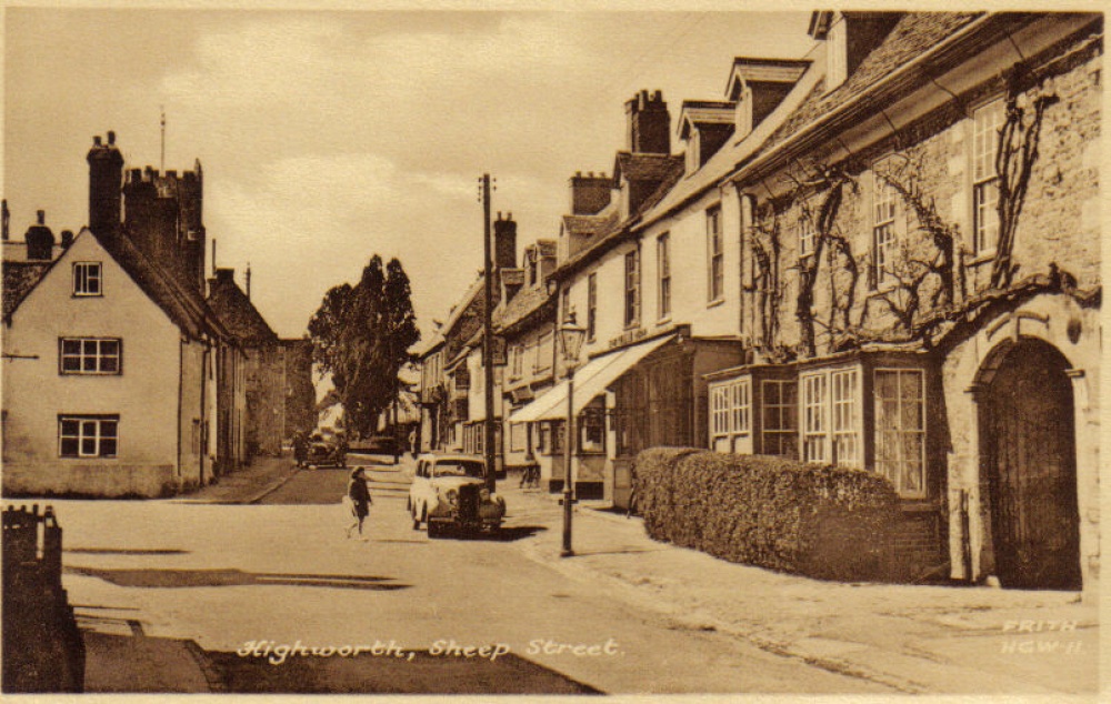 Sheep Street in Highworth, Wiltshire, during the 1950's
