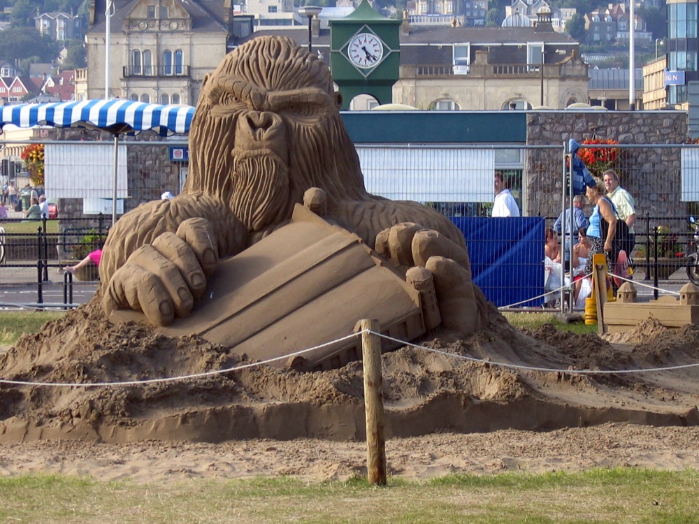 Sand sculpture in Weston-super-Mare, North Somerset in 2006 - unfortunately wrecked by vandals