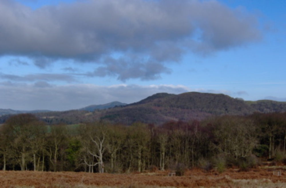Looking back north to the Malvern Hills from the obelisk