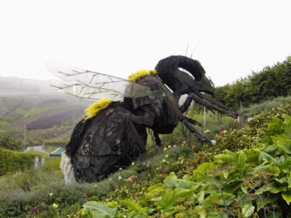 The giant Bee statue at the Eden Project in Cornwall.