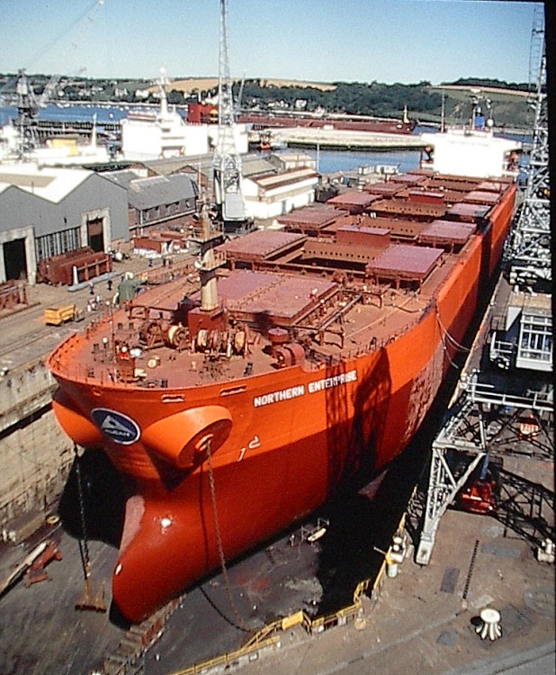 Tanker in dry dock - Falmouth, Cornwall