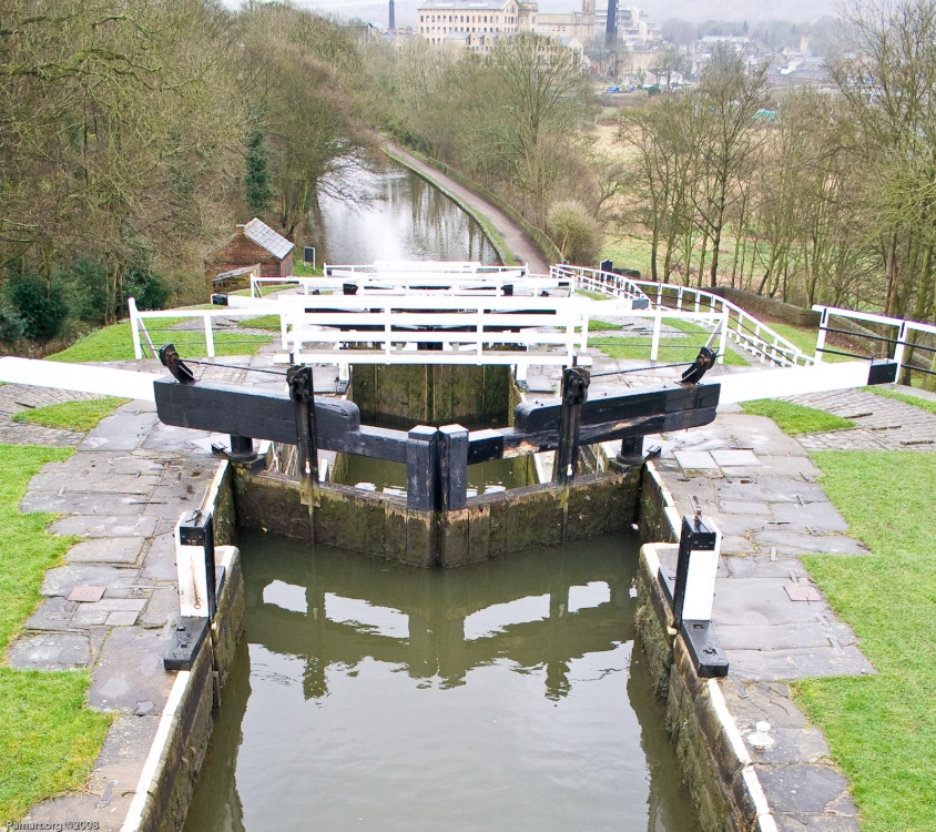 The Five rise locks, Bingley, West Yorkshire