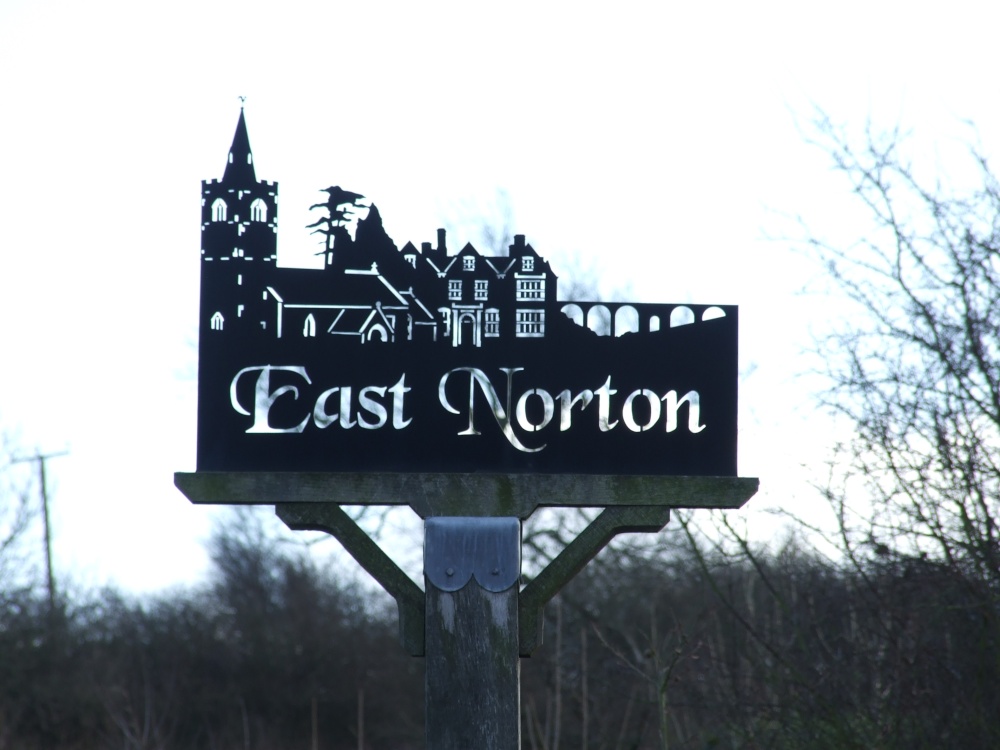 Village sign of East Norton, Leicestershire
