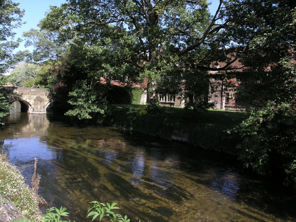 The River Avon flowing beneath Cranebridge Road, Salisbury,Wiltshire