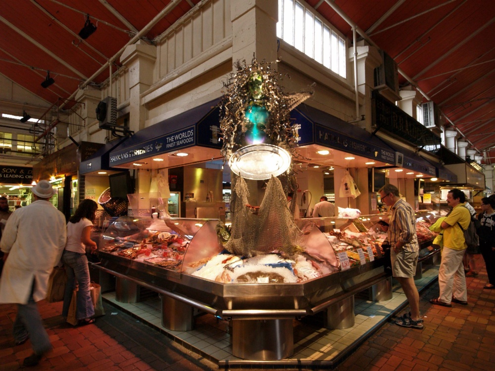 Fish stall, the Covered Market, Oxford.