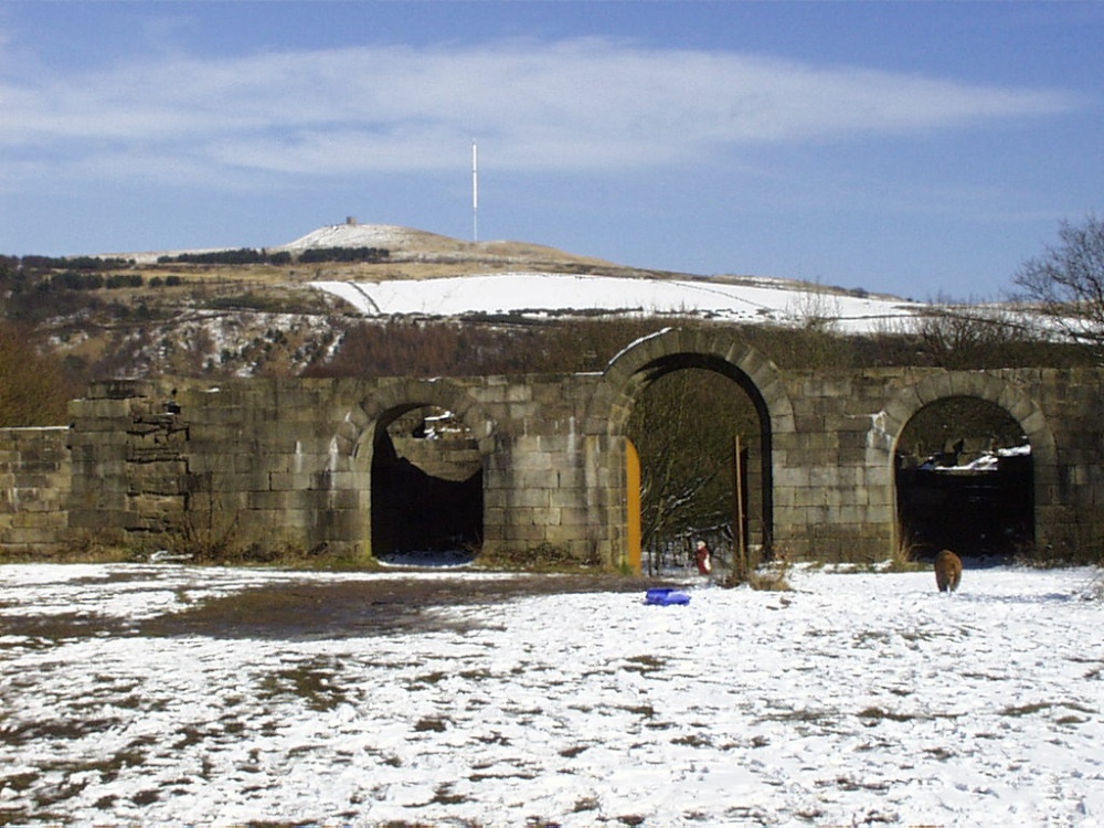 Rivington - a dusting of snow at the ruined castle