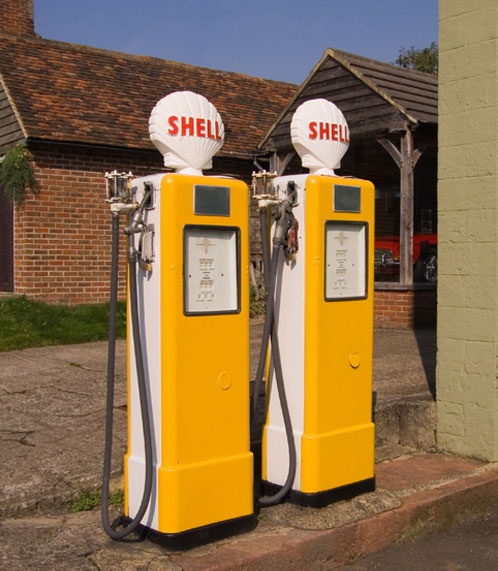 Petrol pumps at Harrietsham, Kent