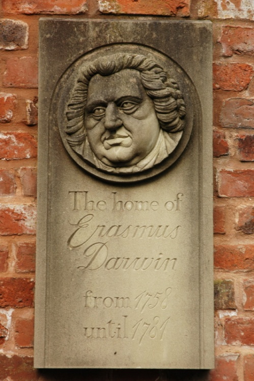 Plaque showing home of Erasmus Darwin