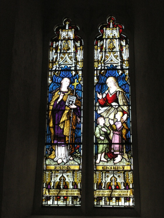 Late 19th Century stained glass in the 13th Century Church in Llansteffan