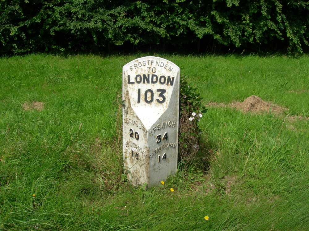 Old Mile Stone at Frostenden