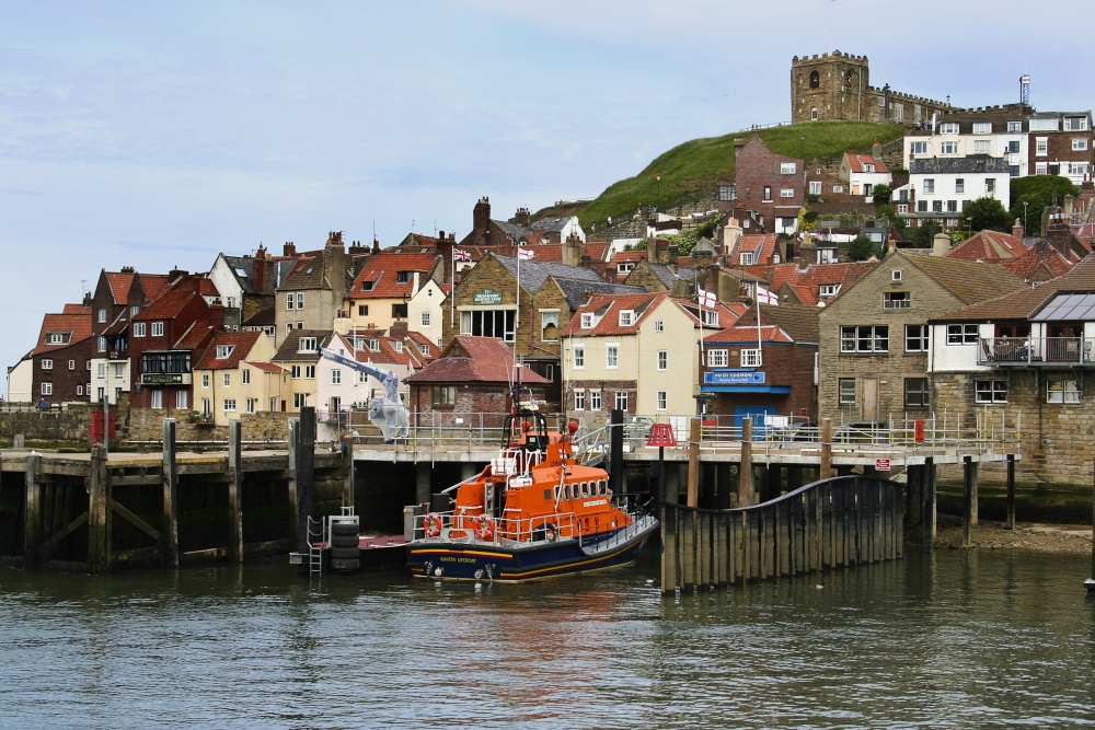 Whitby Harbour with the Lifeboat