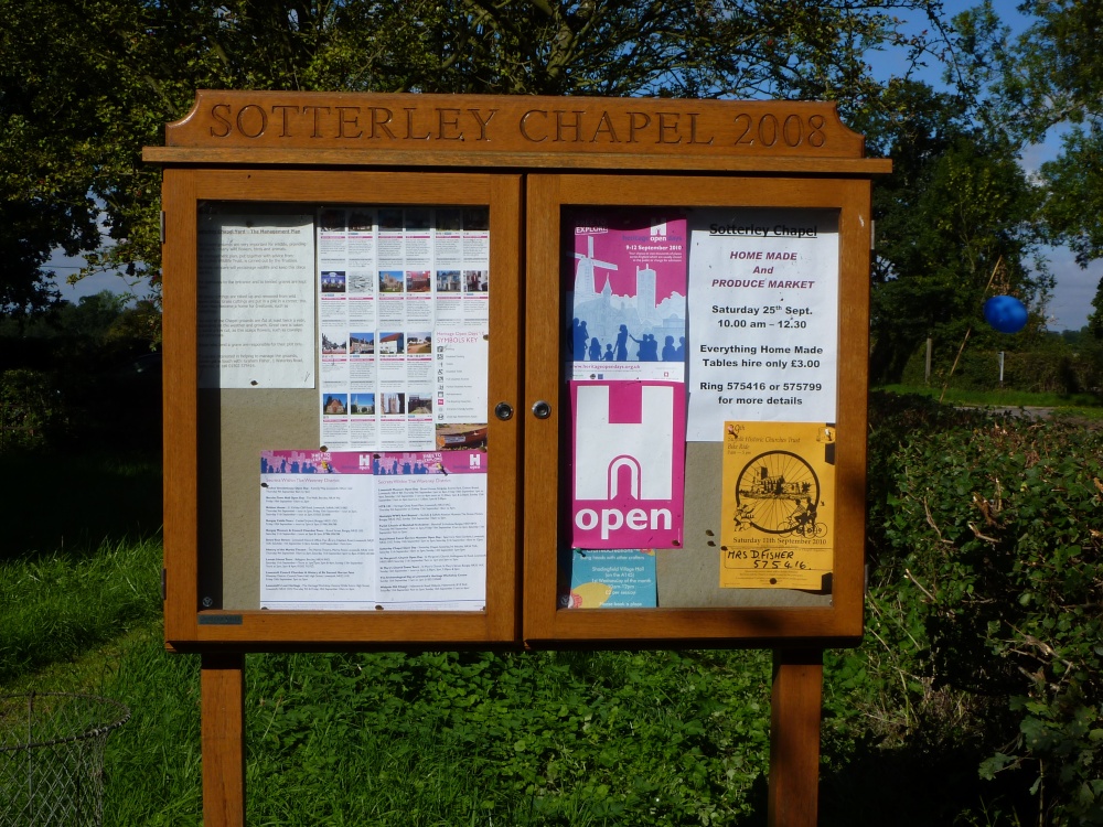 Notice board for the Chapel