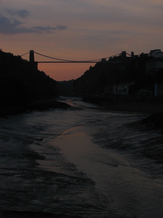 Suspension Bridge in Evening