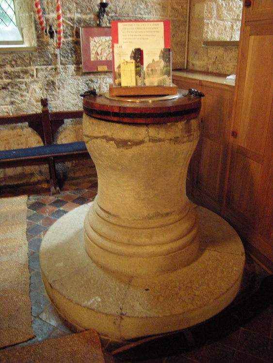 The font in St Andrew's Church in Shelsley Walsh
