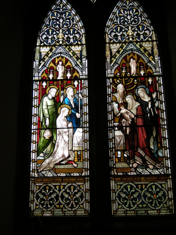 Stained glass windows at Northfield Church