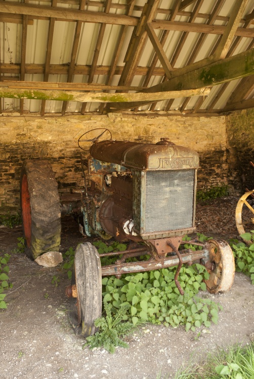 Abandoned tractor at Tyneham Village