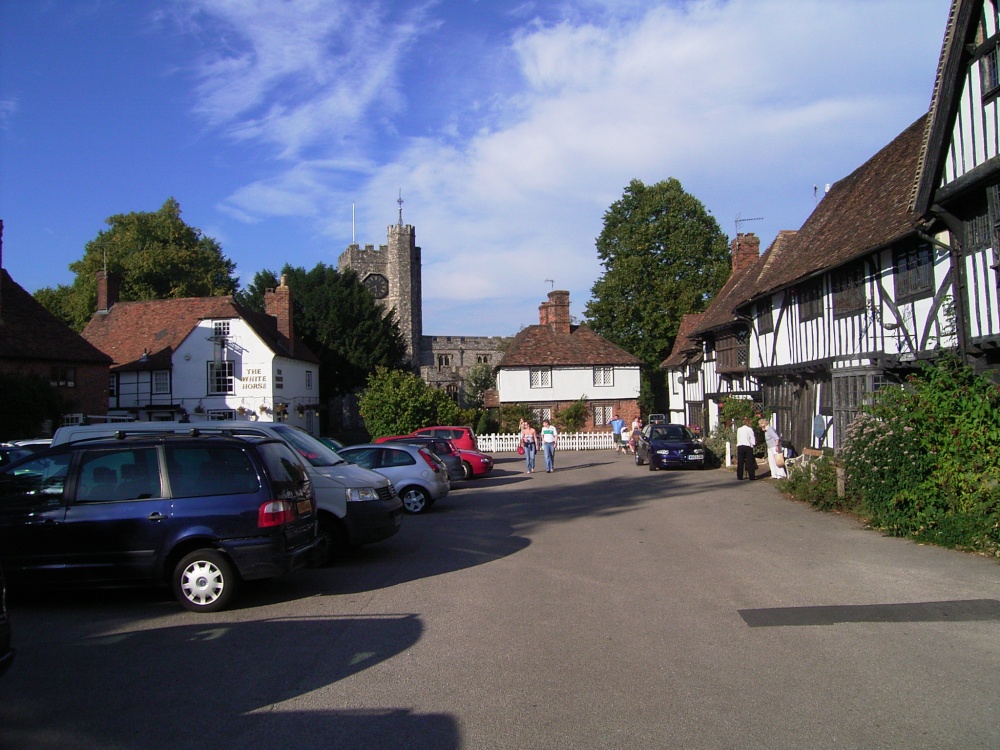 Chilham Market Square with the look on the Church