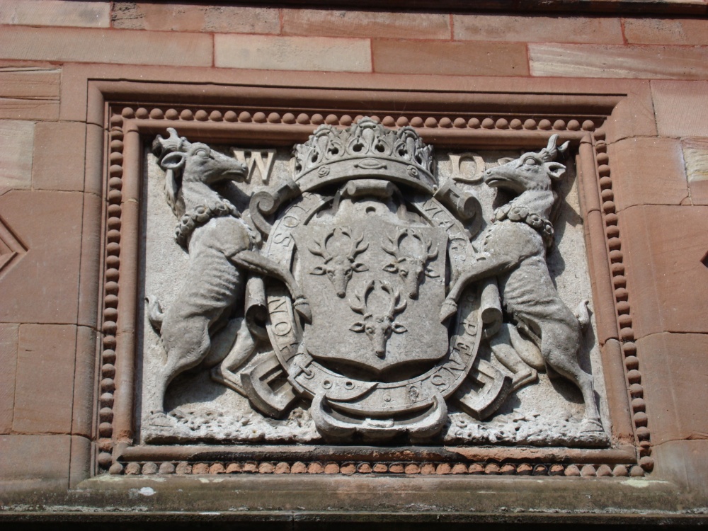 Cavendish crest above the front door
