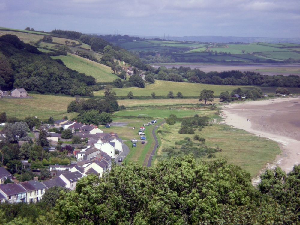 The Green, Llansteffan, from the Castle.