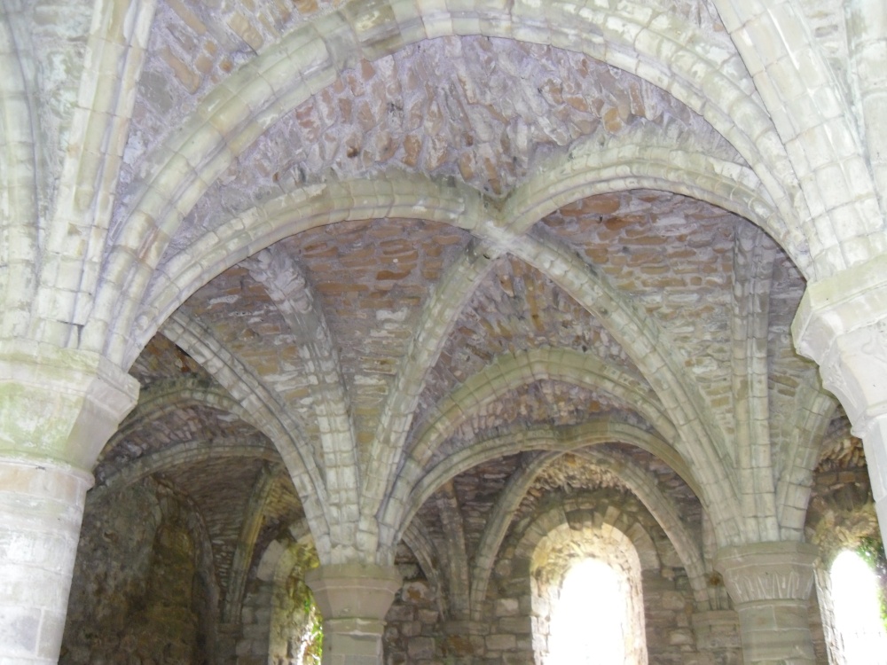 Buildwas Abbey ruins, ceiling in the former chapter-house