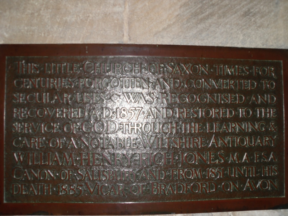 Bradford-On-Avon, plaque in the Saxon Church