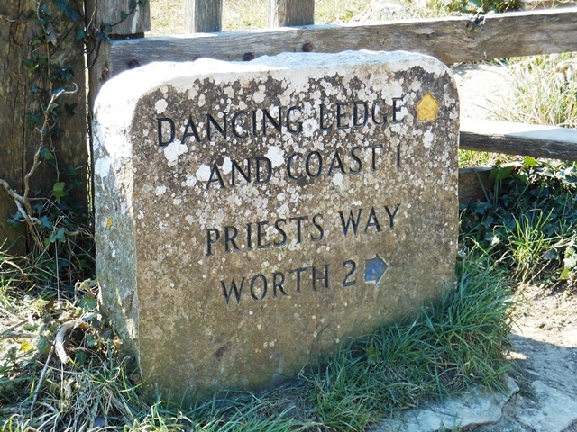 Footpath way marker, near Langton Matravers