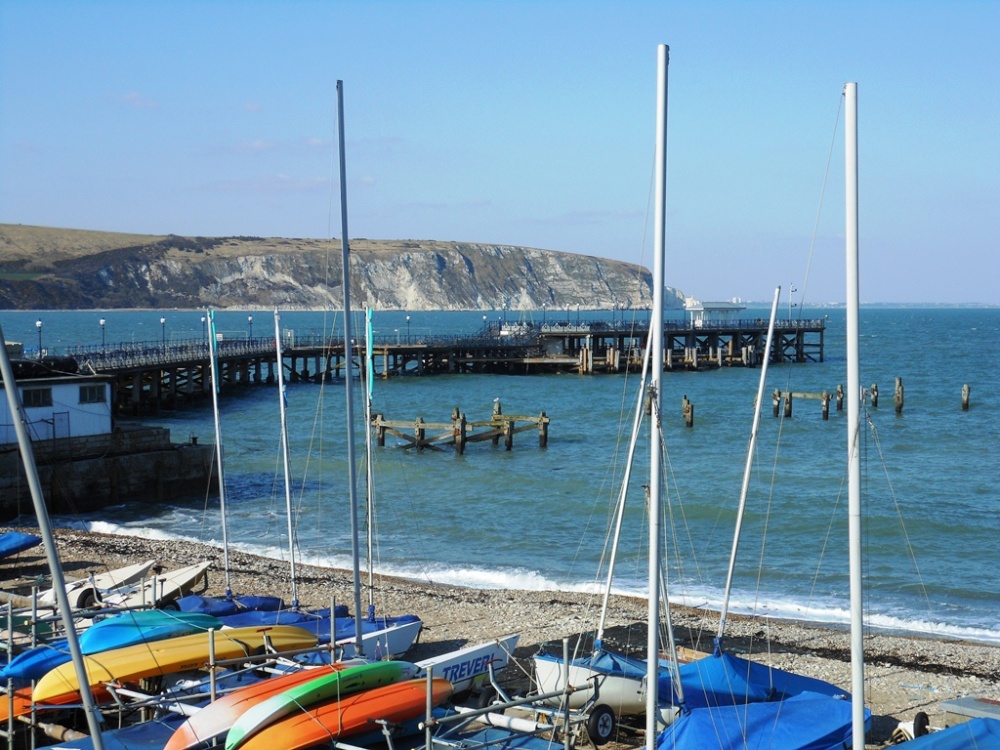 Swanage Pier from the boatyard