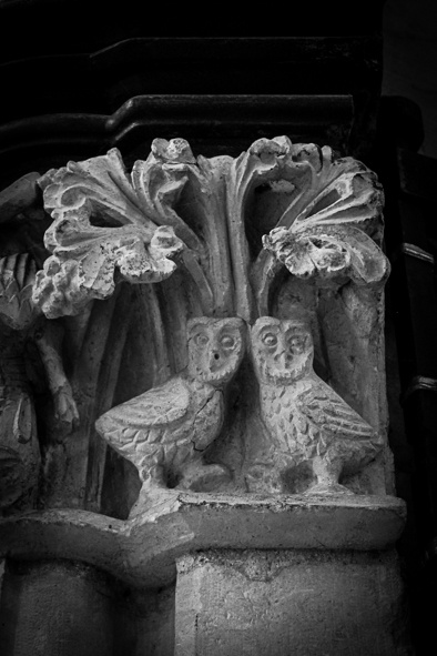 Lincoln Cathedral, two owls