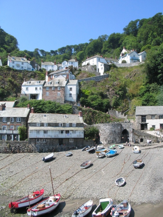Clovelly - Harbour, Boats, and Town - June 2003