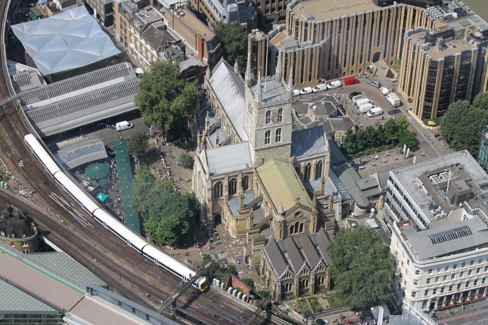 Southwark Cathedral at London Bridge from The Shard