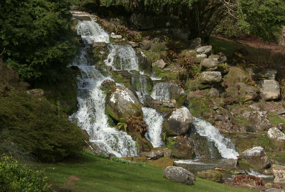 Sheffield Park Garden's beautiful waterfall in Spring, 27th April 2015