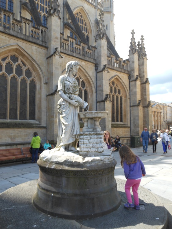 Fountain outside Bath Abbey, Bath, Somerset