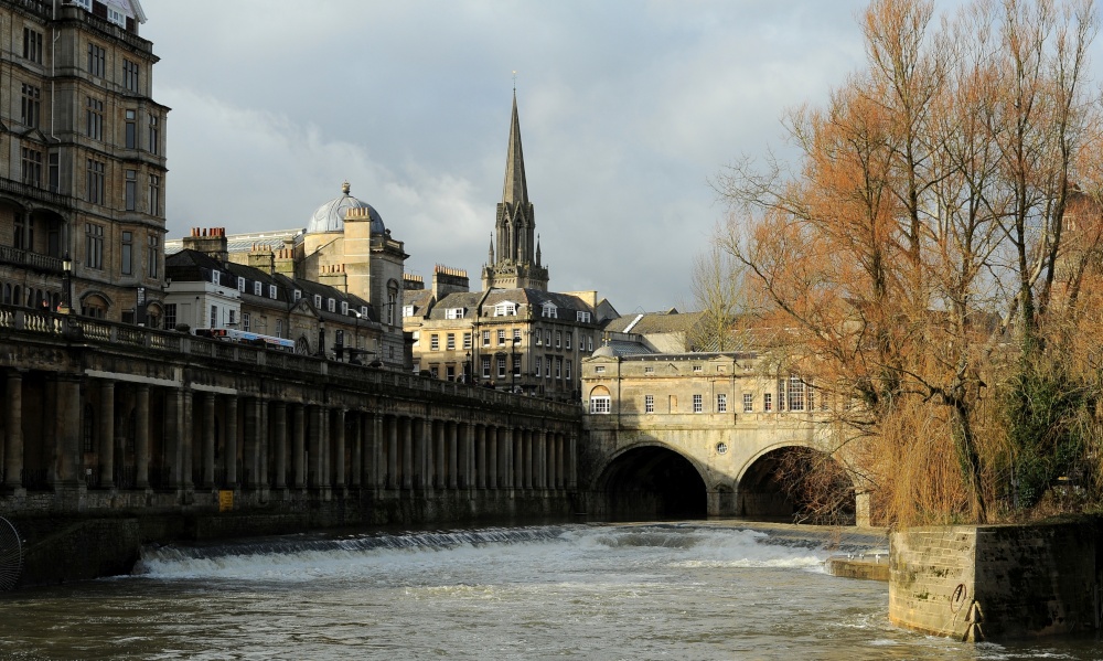 Winter afternoon along the River Avon - City of Bath