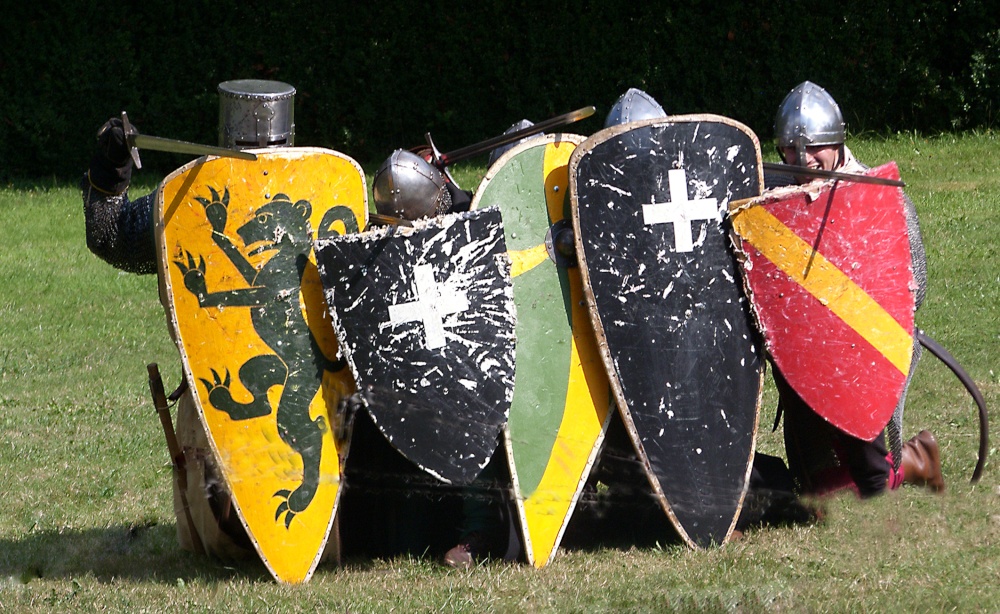 Shielded Medieval Knights at Arundel Castle