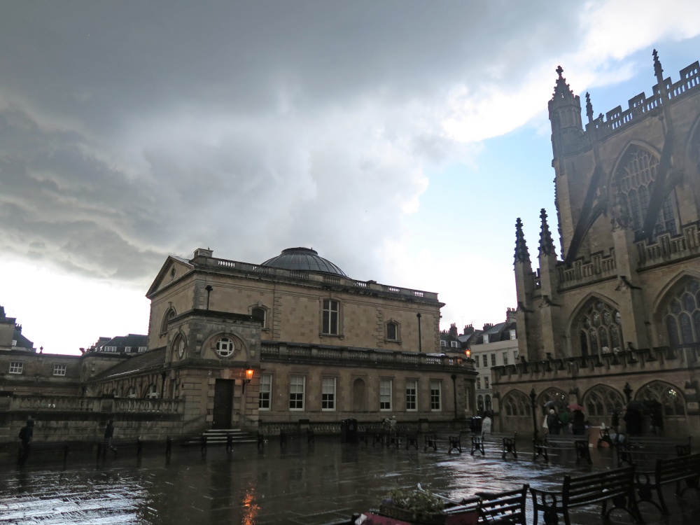 Sudden downpour in Bath