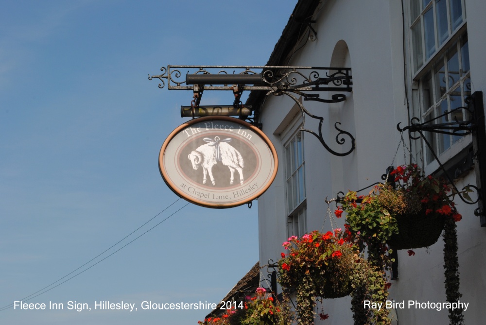 The Fleece Inn Sign, Hillesley, Gloucestershire 2014