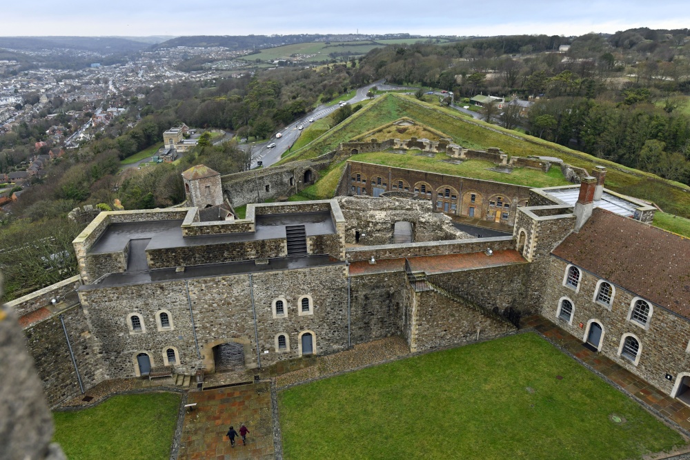 view from the top of the Great Tower at Dover Castle