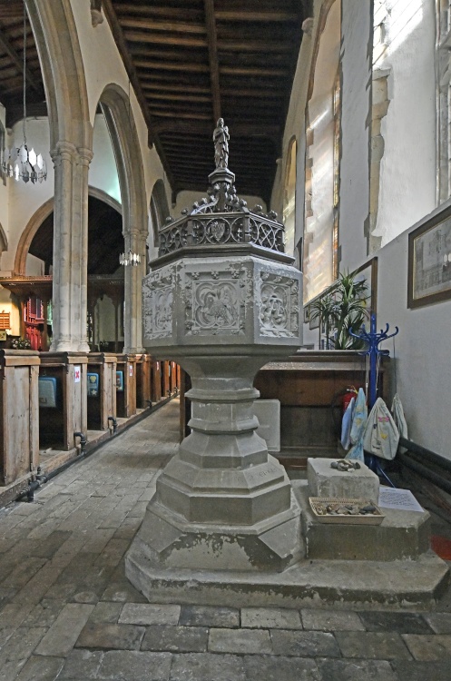 Font at The Church of St. Mary the Virgin, East Bergholt