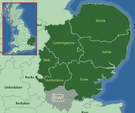 Map of East Anglia