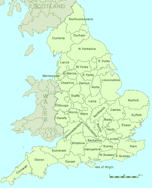 map of uk counties County Map Of England English Counties Map