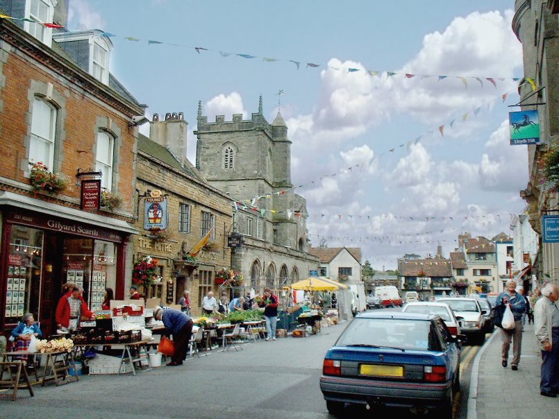 Market day, High Street, Shaftesbury, Dorset