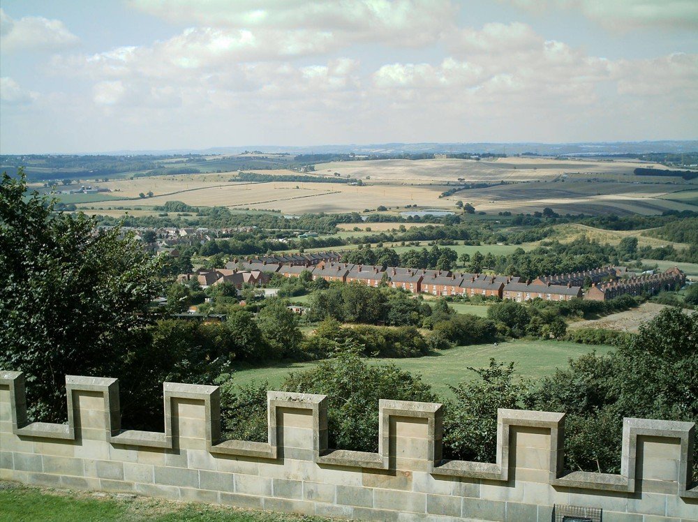 This is a view of New Bolsover, Victorian miners cottages,as viewed from The Castle.