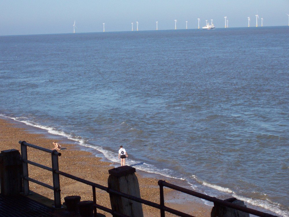 Windmills in the North Sea picture taken from the Britannia Pier, Gt. Yarmouth, Norfolk