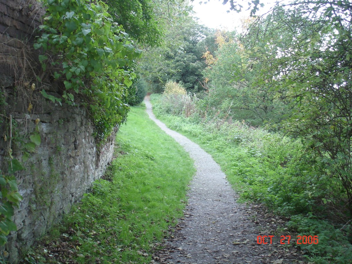Walking path behind Ludlow Castle, Ludlow, Shropshire