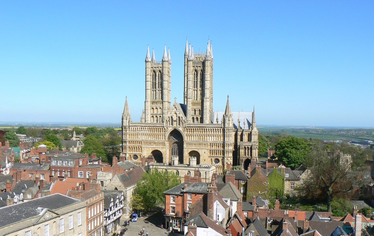 A lovely day at Lincoln and the famous view of the wonderful cathedral from the castle.