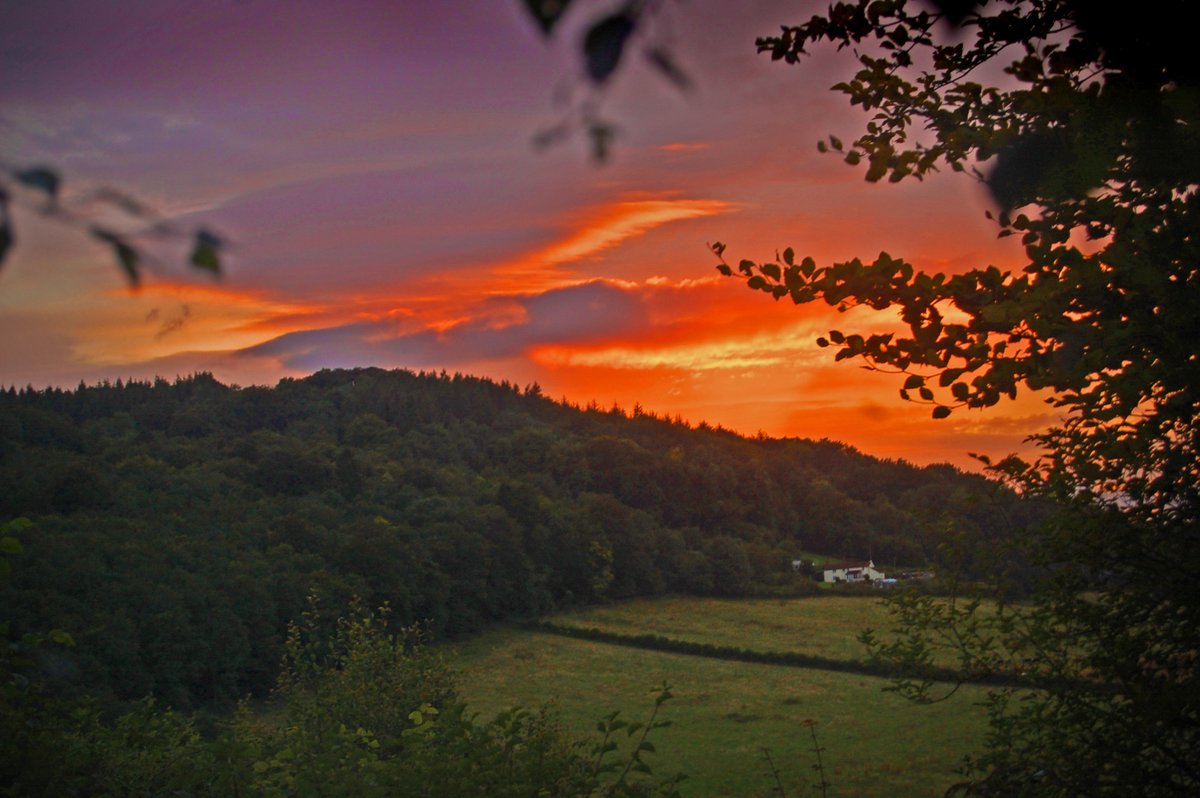 Sunset from King Arthurs cave, Doward, Herefordshire.