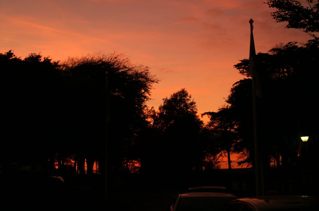 Sunset over Trelawne.